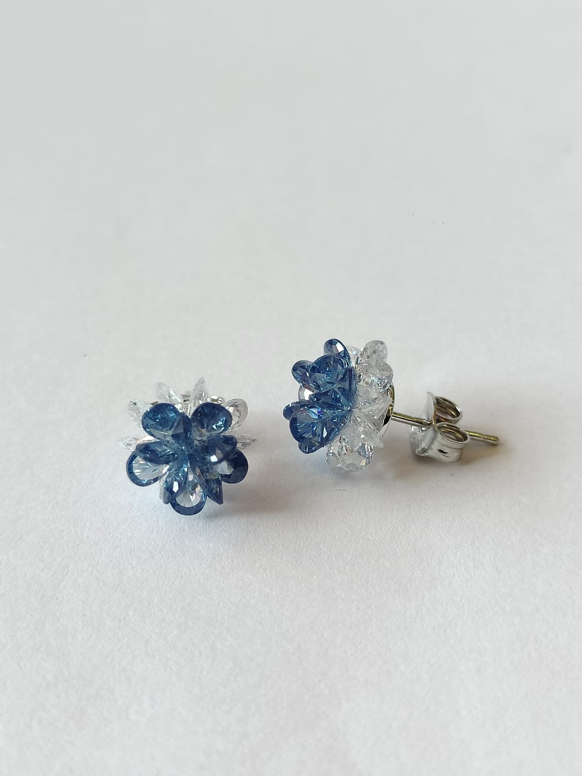 Blue and Clear Crystal Earrings