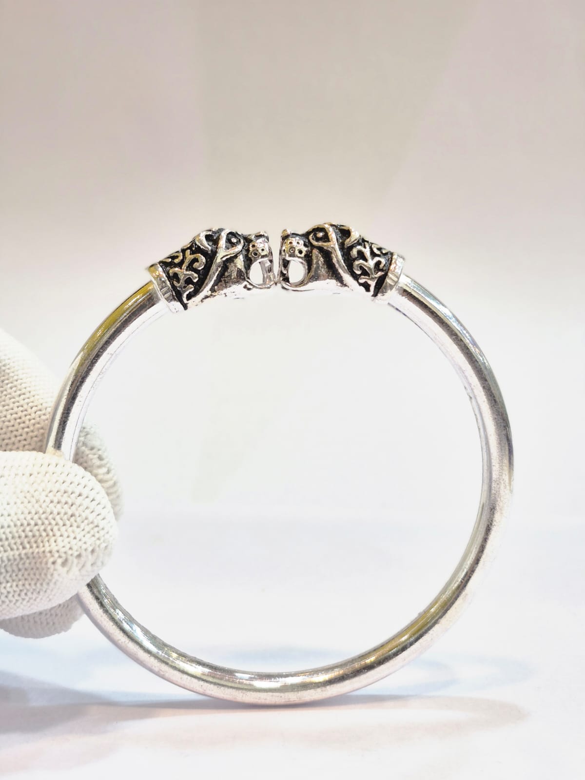 Silver Tiger Head Kada