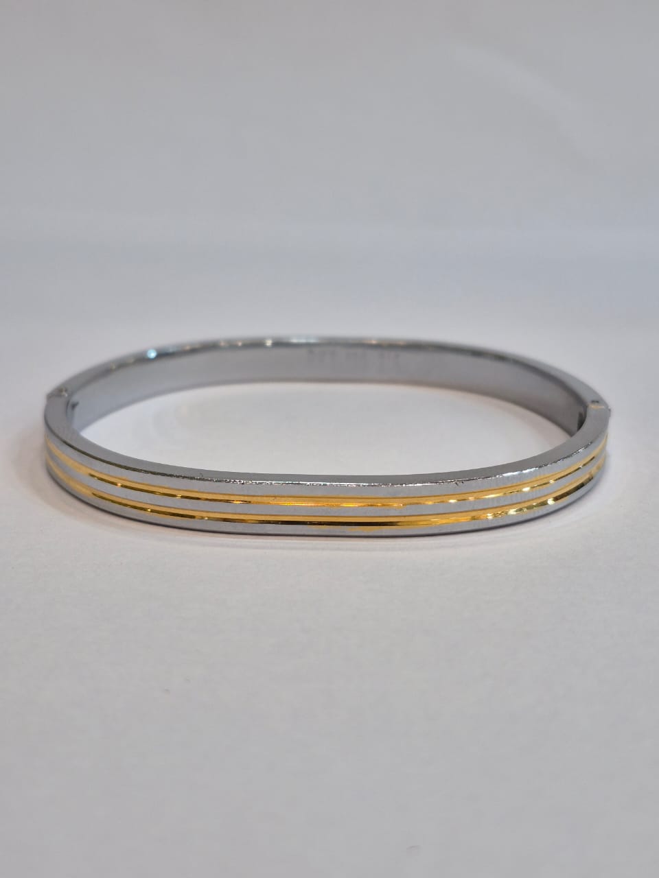 Elegant Two-Tone Silver Bracelet