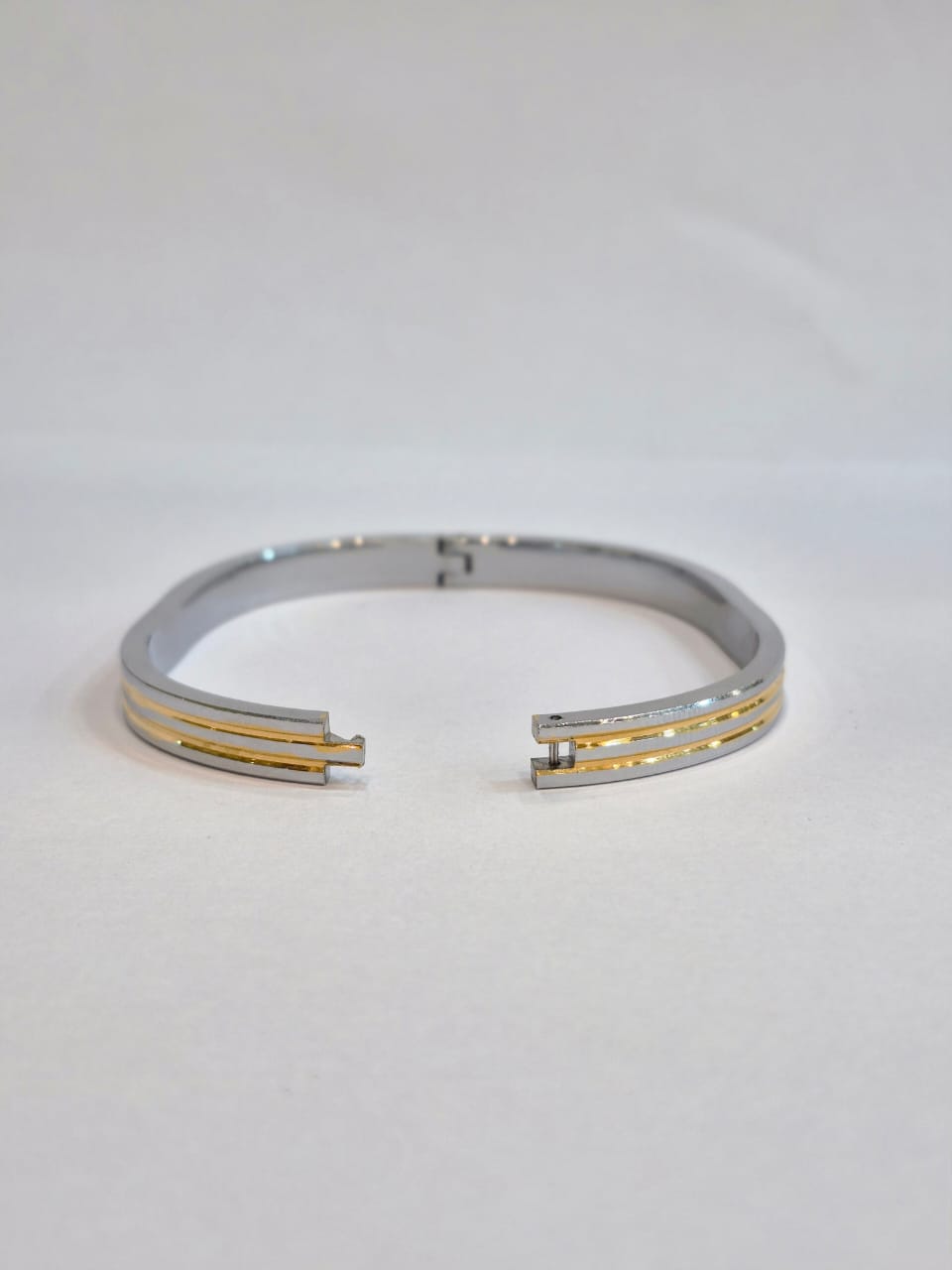 Elegant Two-Tone Silver Bracelet