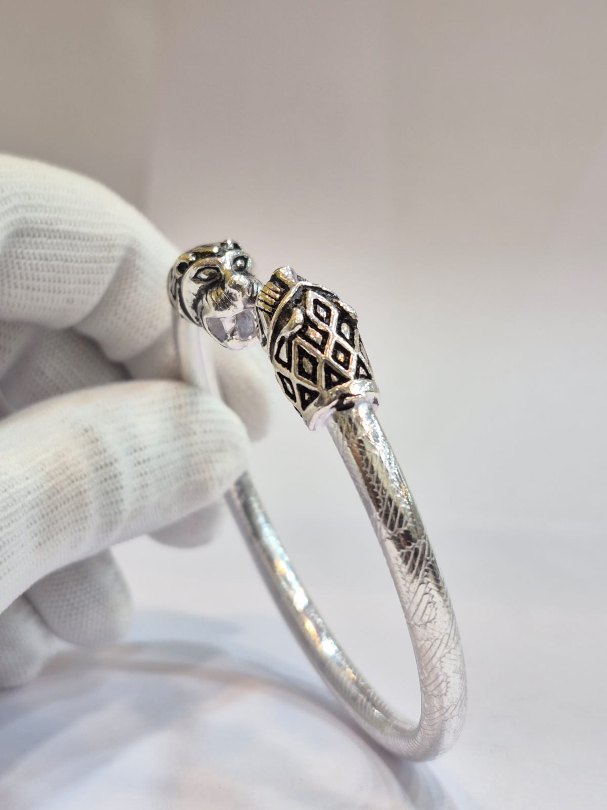 Silver Tiger Head kada