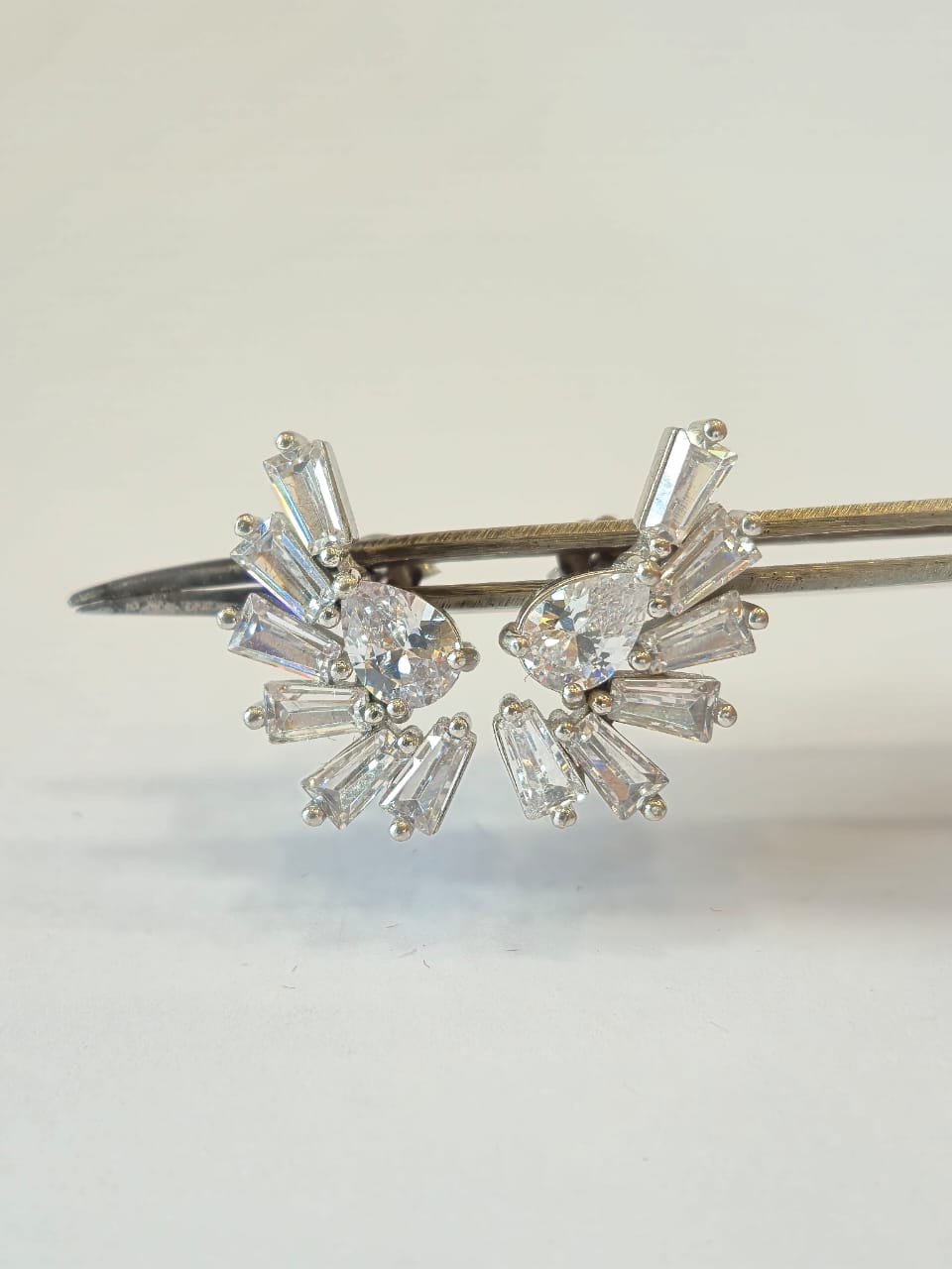 Crystal Fan Stud Earrings