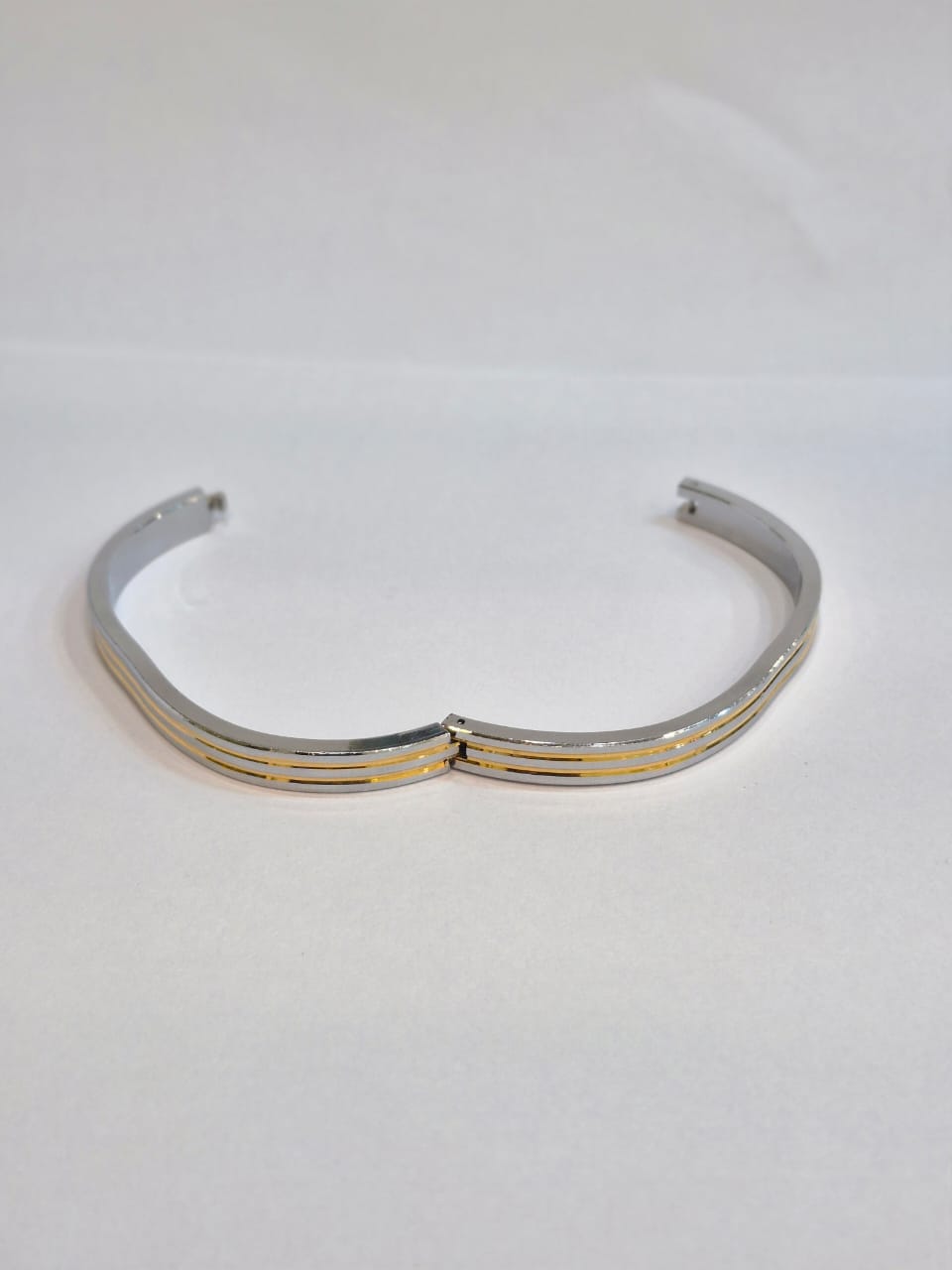 Elegant Two-Tone Silver Bracelet
