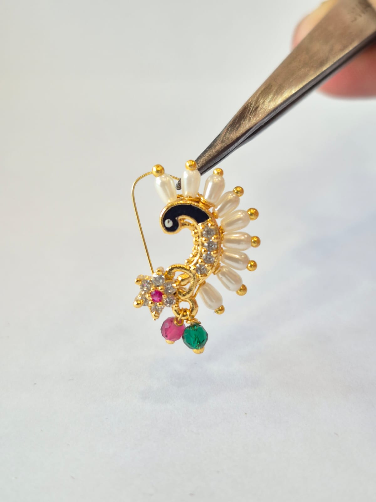 Traditional Peacock Nose Nath