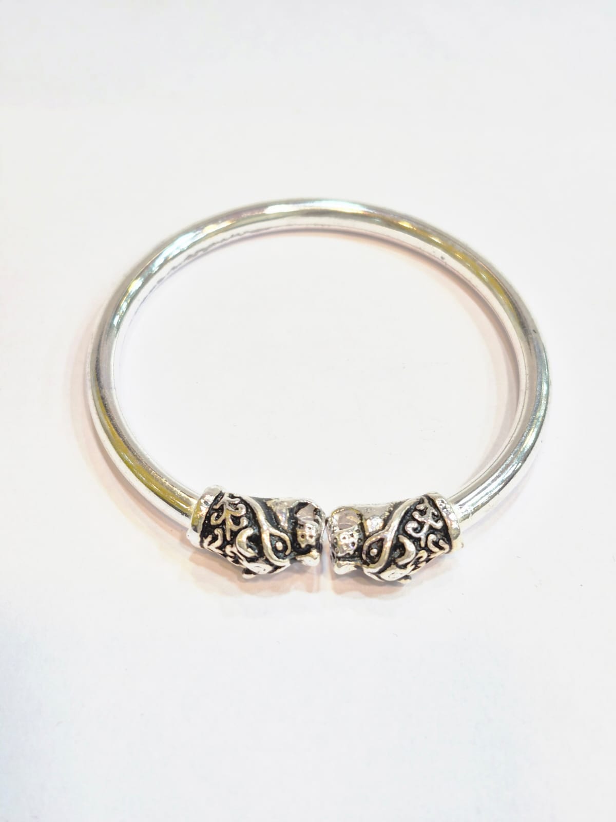 Silver Tiger Head Kada