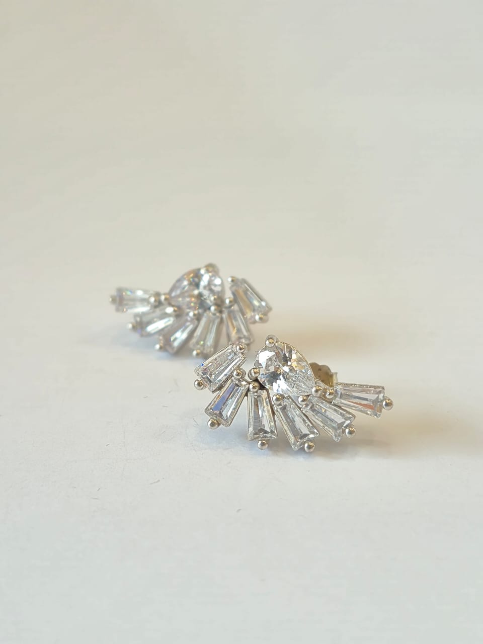 Crystal Fan Stud Earrings