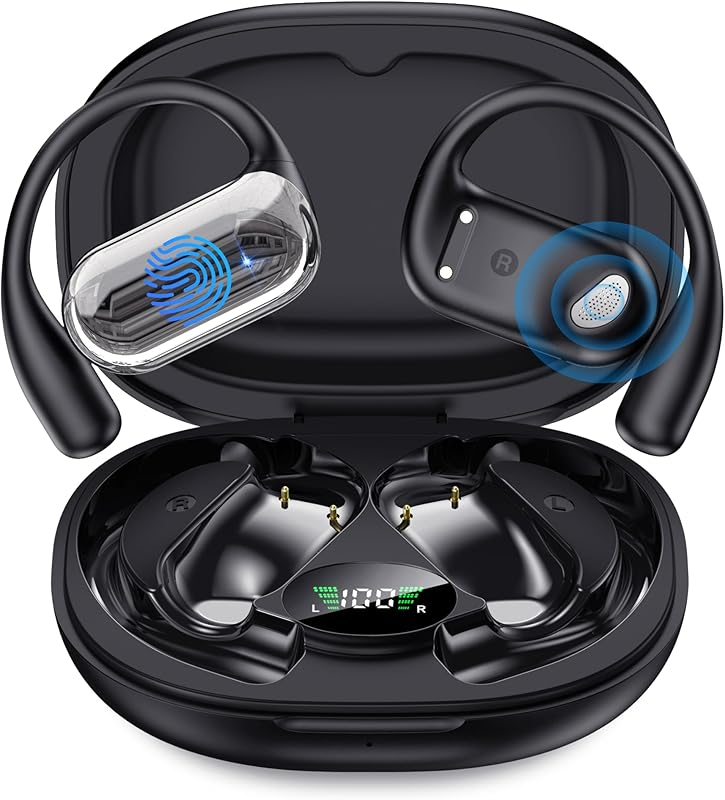 Open Ear Bluetooth 5.4 Earbuds, Wireless Headphones Sport