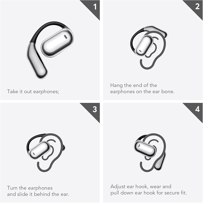 Open Ear Bluetooth 5.4 Earbuds, Wireless Headphones Sport