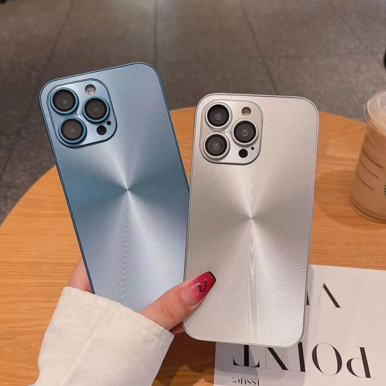 Luxury Laser Aurora CD Texture Matte Phone Case For iPhone 16 15 14 Plus 13 12 11 Pro Max Lens Protection Bumper Armor Cover