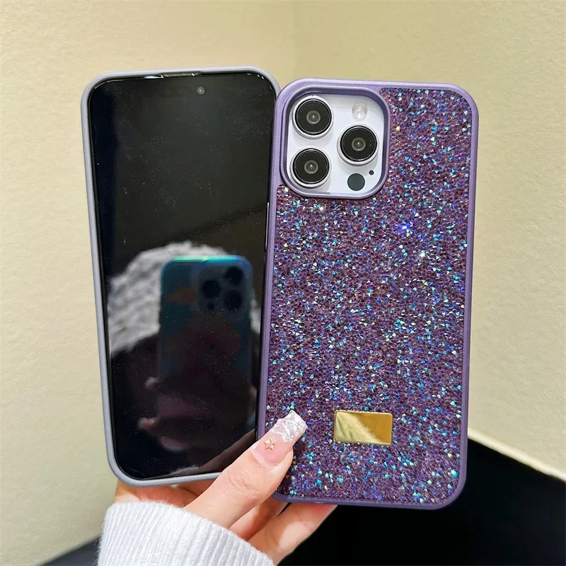 Luxury Bling Glitter Phone Case For iPhone 16 Pro Max 15Pro 14plus 13 12 Vogue Protective Soft Diamond Cover Protective Shell