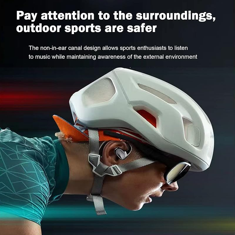  Wireless Bone Conduction Earphones and Mic Sports Stereo Earplugs Waterproof Noise Reduction Earphones