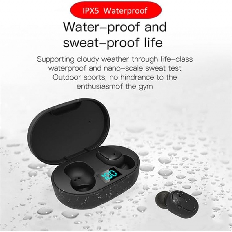 Earphone TWS Waterproof Wireless Earbuds LED Display Headphone Mini in Ear Sports Gaming HiFi Button Control