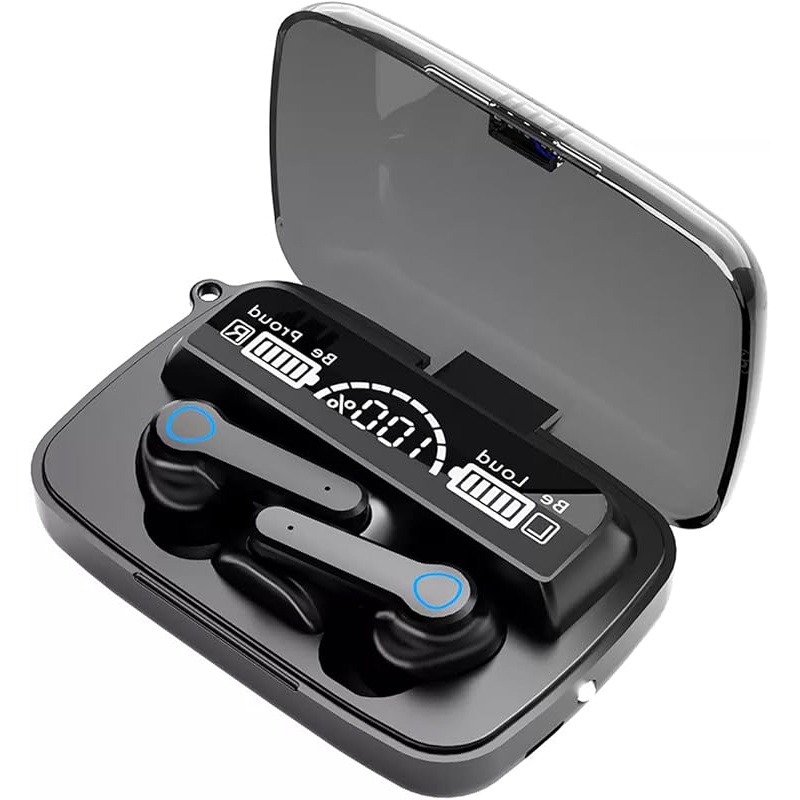 Imported M19 Wireless Earbuds Earphone Touch Headset Digital LED Display Headphone Sports Audifonos Microphone & Flashlight Deep Bass Immersive Stereo Sound Quality Long-Play Time Easy to Connect