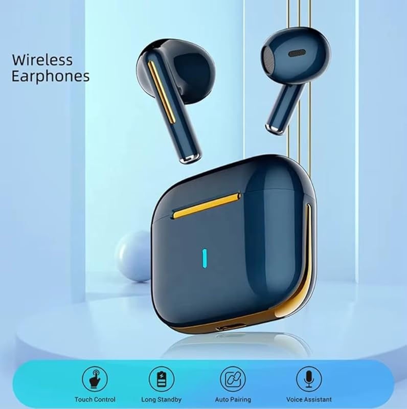 Wireless Earbuds Bluetooth 5.2 Double Mic for Clear Call Premium Sound Lightweight in Ear Touch Control Voice Assistant Quick Automatic Pairing