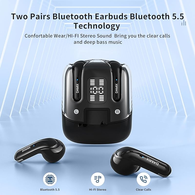  Blue tooth headset Dual headset wireless two pairs couple TWS in-ear new foreign trade cross-border