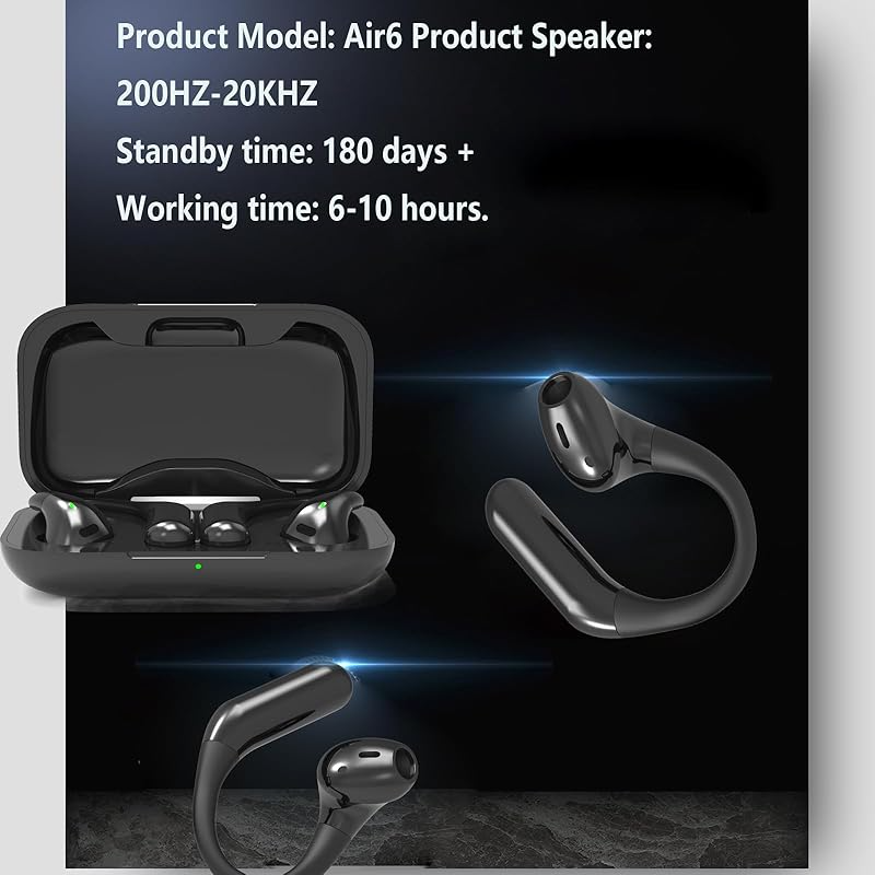 Open Ear Headphones,Bluetooth 5.3 Wireless Earbuds,5.9g Ultra-Lightweight Sport Earphones with Mic for Running Cycling,Secure Fit for Small Ears