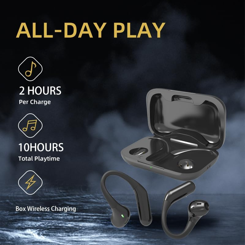 Open Ear Headphones,Bluetooth 5.3 Wireless Earbuds,5.9g Ultra-Lightweight Sport Earphones with Mic for Running Cycling,Secure Fit for Small Ears