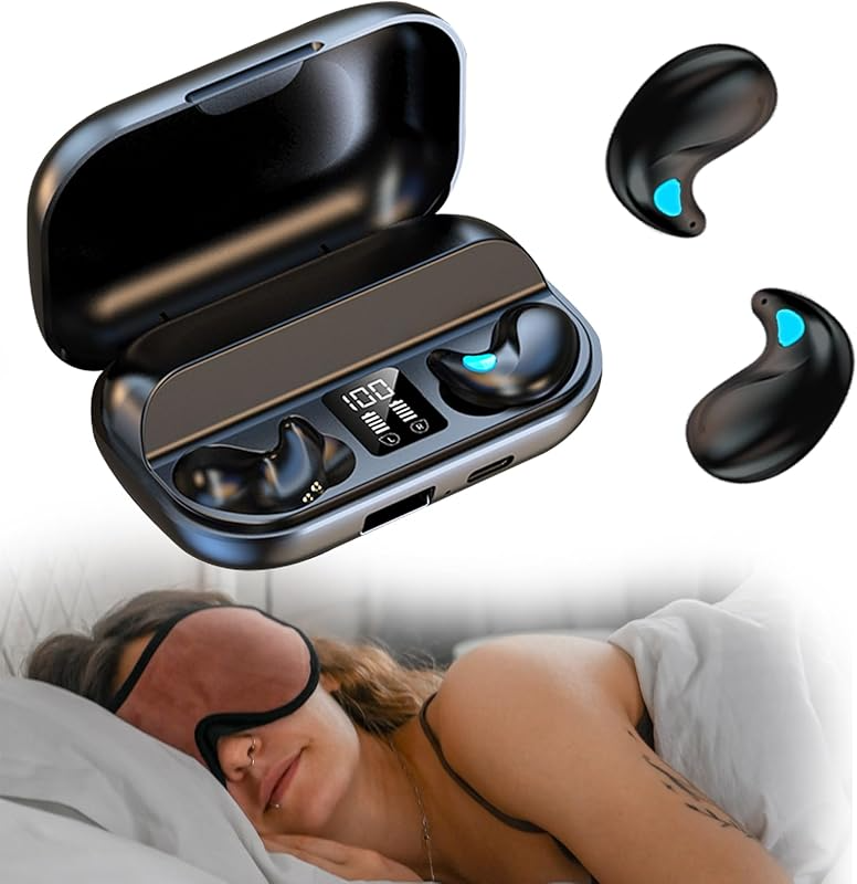 Invisible Sleep Wireless Earphone IPX5 Waterproof Thin Invisible Sleep Earbuds for Side Sleepers Sleep Ear Buds Smallest Tiny Small Mini Discreet Earbud for Sleeping Invisible Headphones