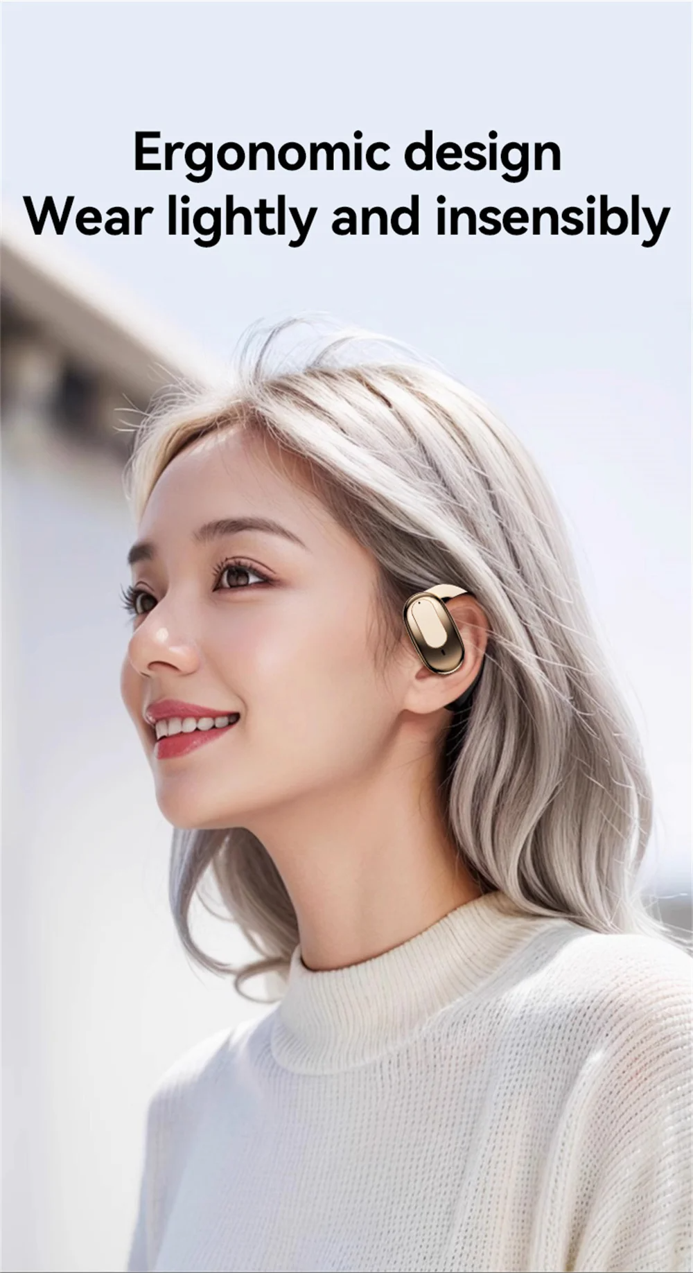 Original Wireless Earphone Bluetooth 5.4 Ear Hanging Headphone HiFi Stereo Sports Earbuds With Mic Headset Long Battery Life