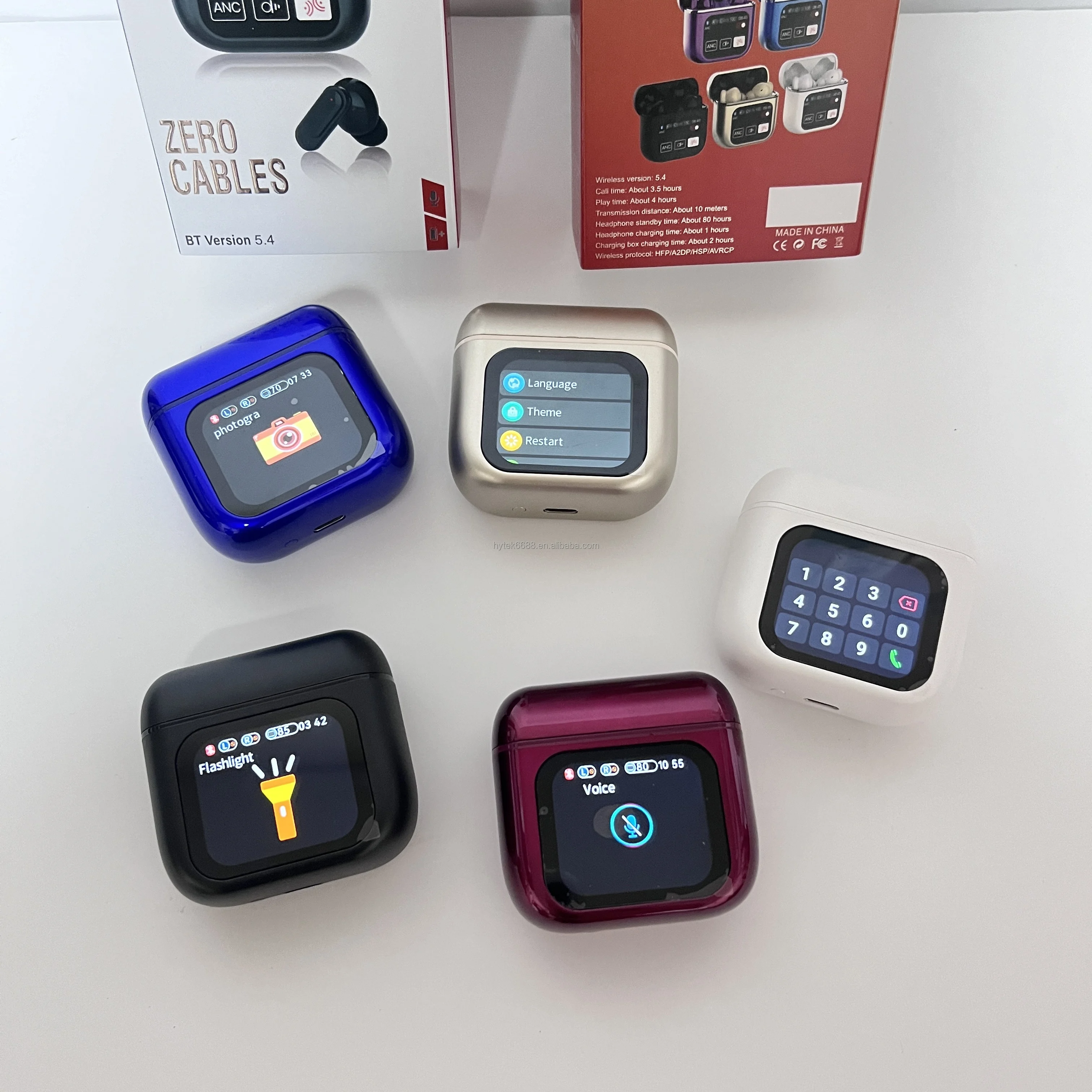 Earphone ANC ENC LCD Full Screen Wireless TWS Earbuds