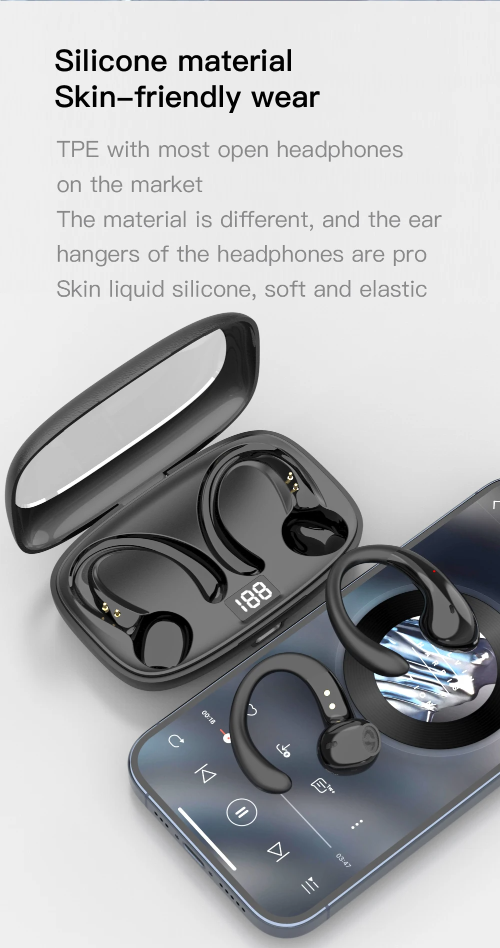 New Over Ear Ture Wireless Bluetooth Earphones