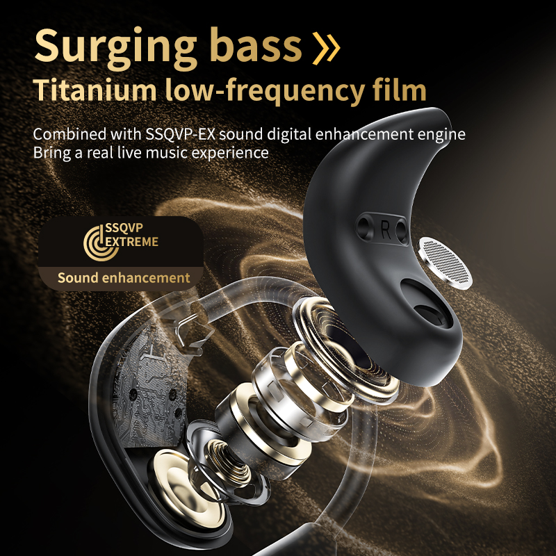 OWS Bluetooth Earphone Portable Earhook Wireless Earbuds with Low Bass