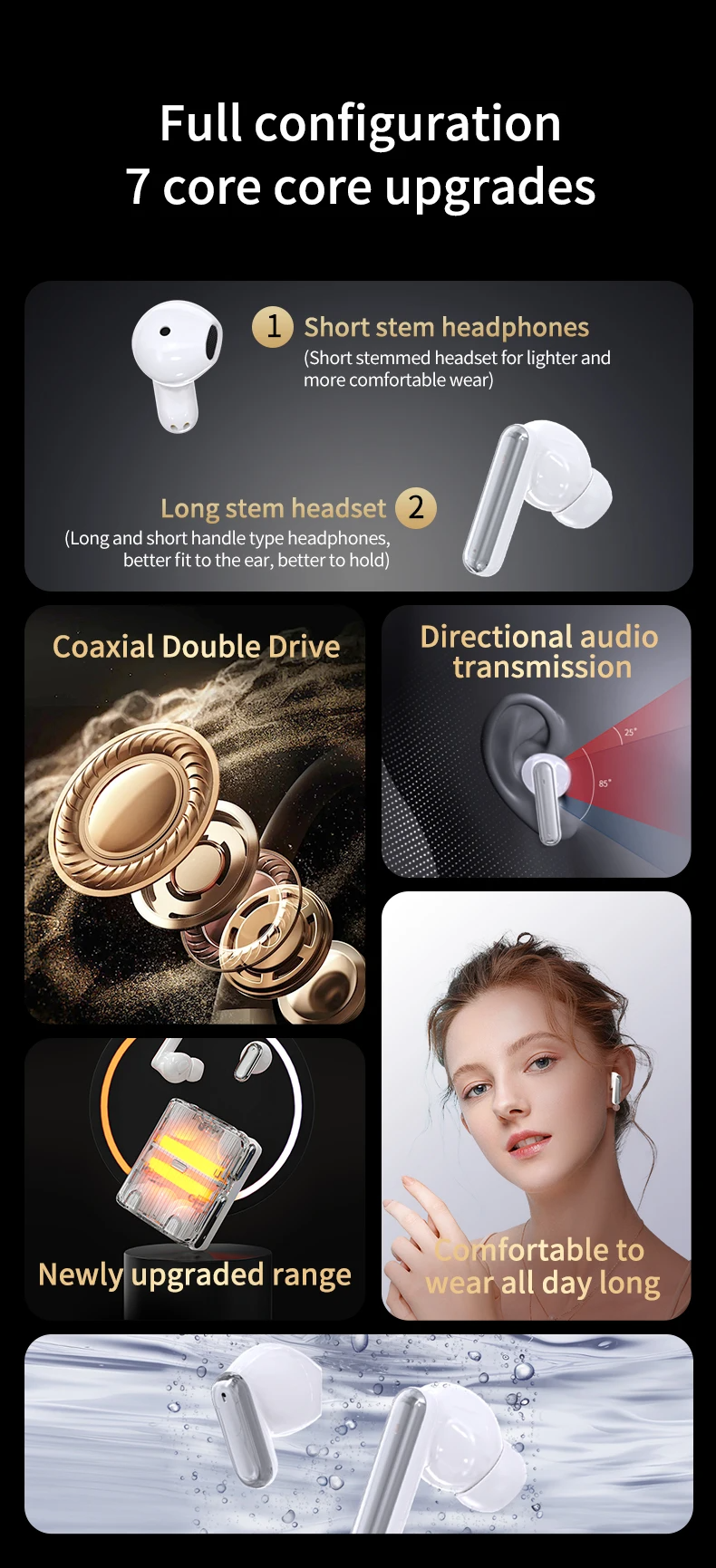 2 Pack Wireless Bluetooth Earbuds Ear Buds