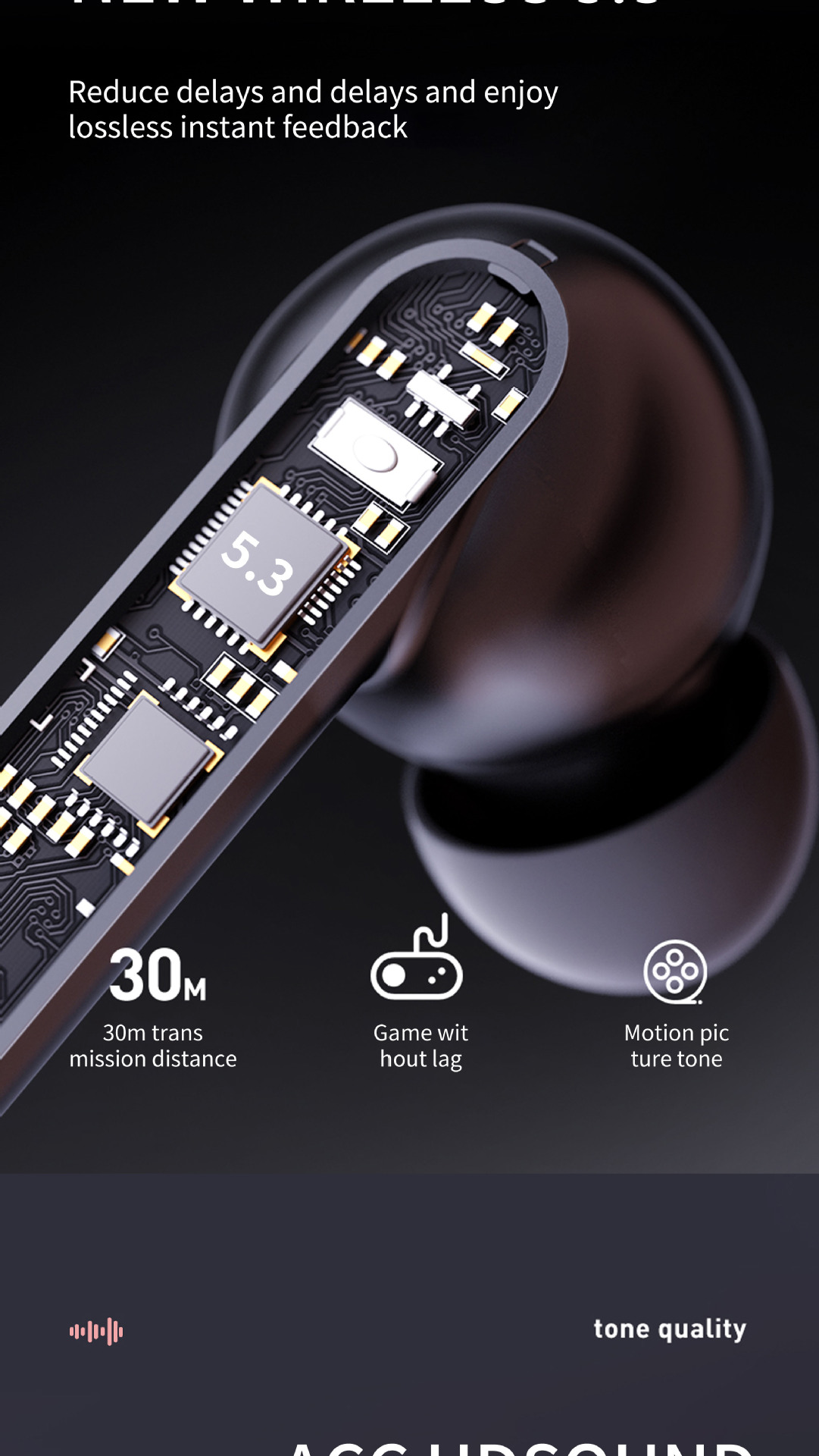 TWS  sports Wireless Bluetooth headphones Bluetooth 5.3