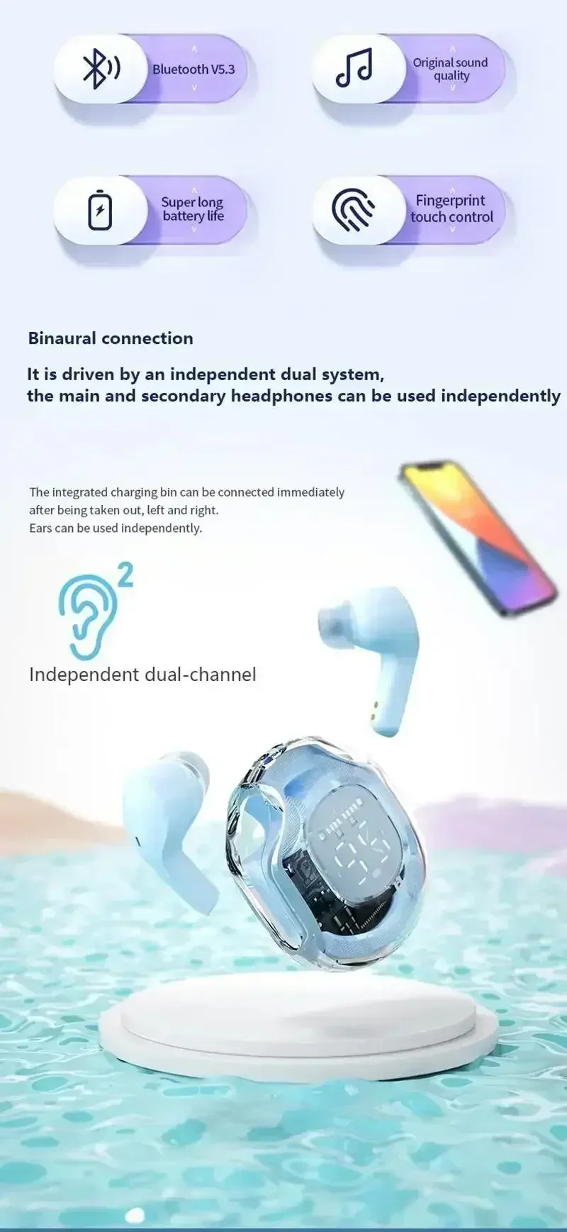  TWS Wireless Bluetooth 5.3 Earbuds