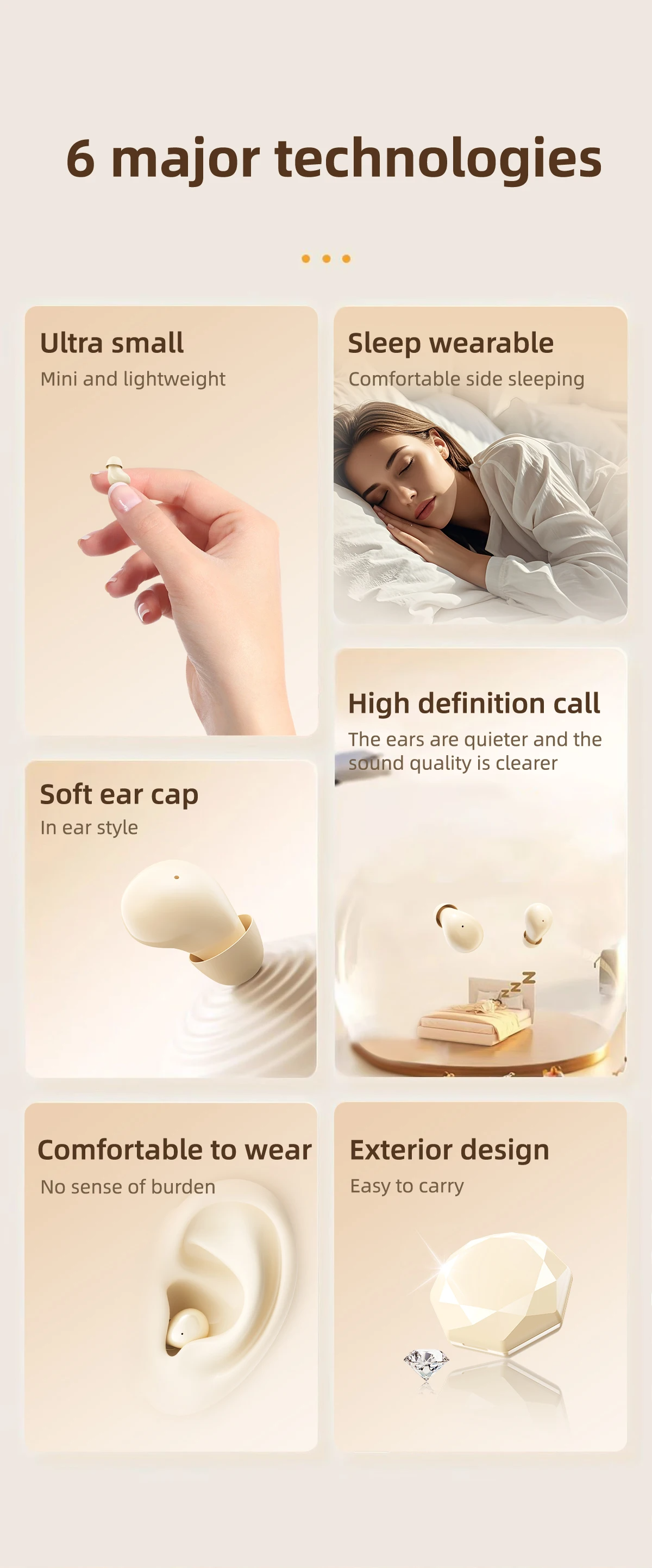 NEW Mini Sleep Headphones TWS Bluetooth 5.4