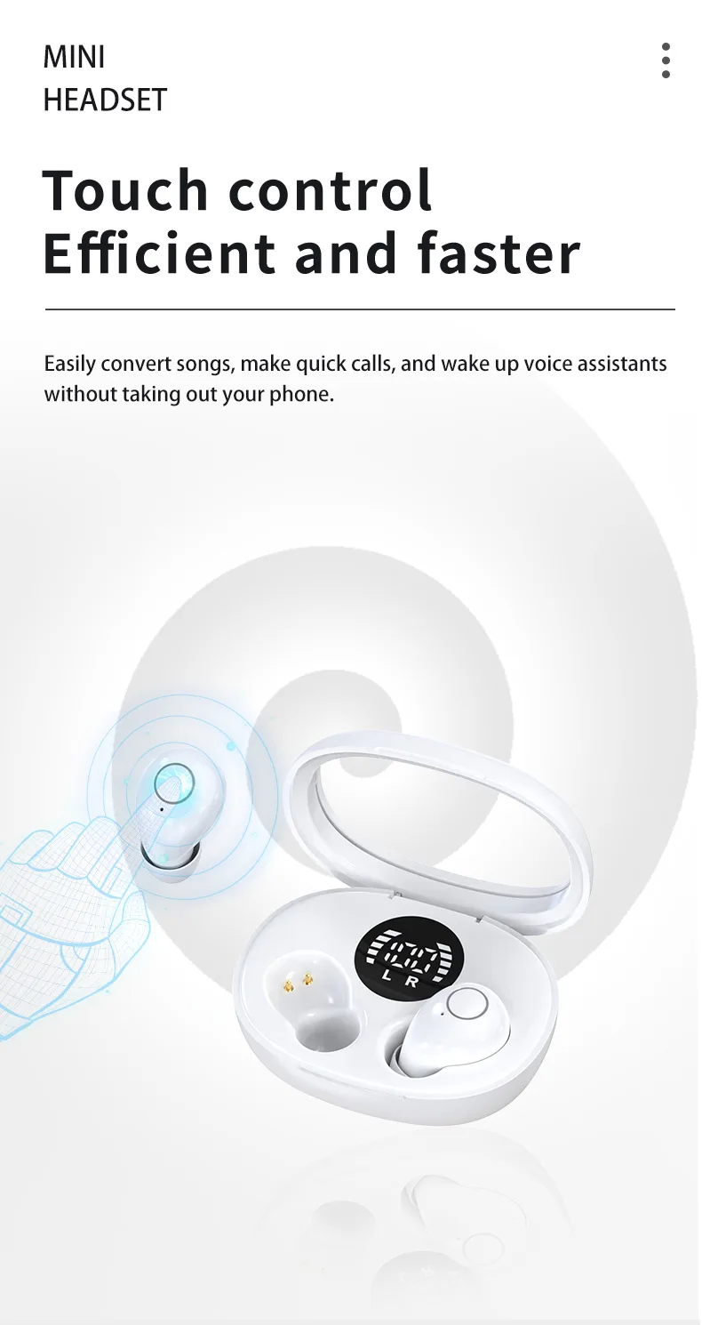 Bluetooth headset mini sleep sports invisible earbuds