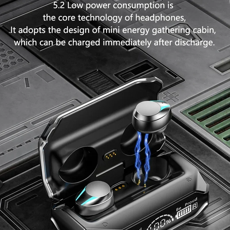 Bluetooth Earphone Wireless Headphone Smart Touch Digital Display