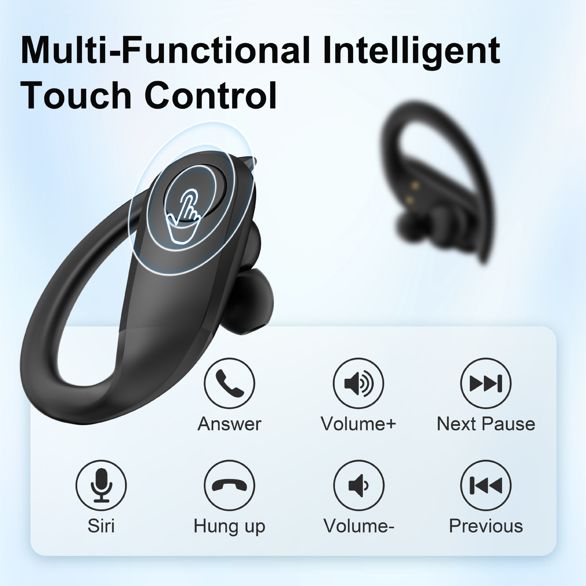 Over-ear sports Bluetooth headphones with ANC noise cancellation