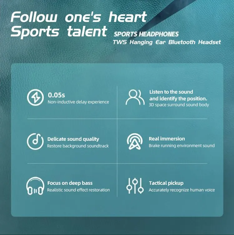 Wireless Bluetooth Headset Touch Light Mini High Quality