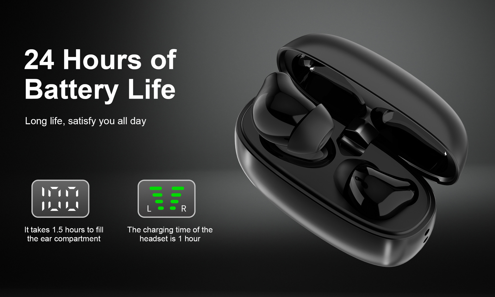 Wireless Bluetooth Earbuds Headphones with Dual LED Display