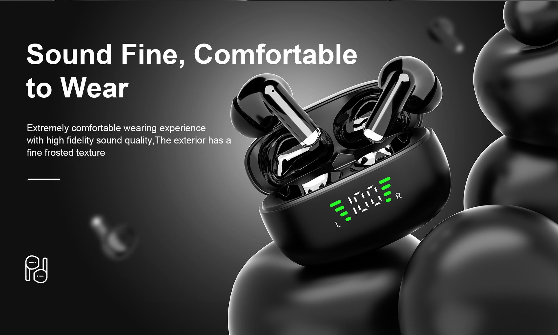 Wireless Bluetooth Earbuds Headphones with Dual LED Display