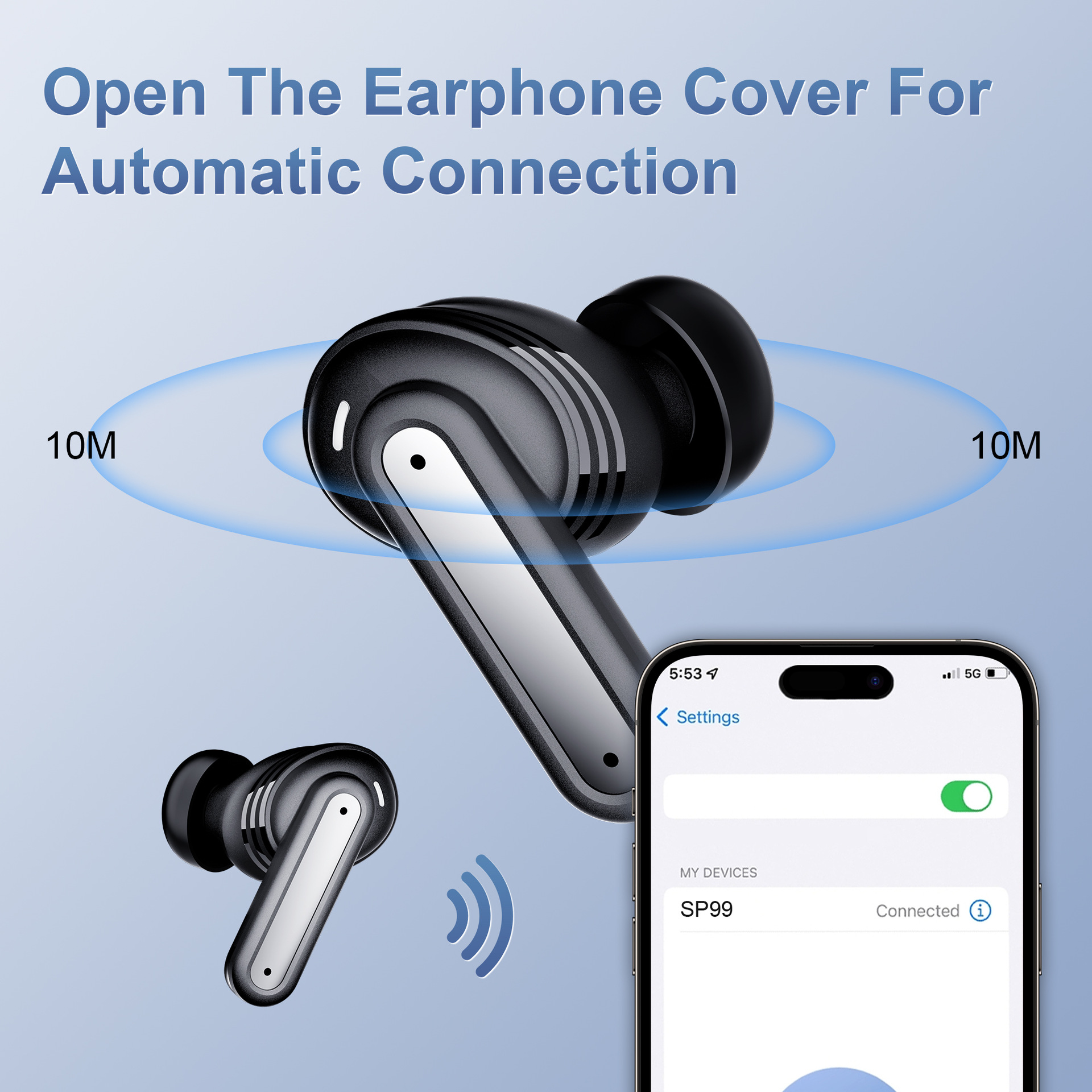 Wireless Bluetooth Earbuds Headphones with Dual LED Display