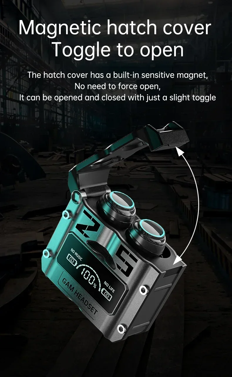 Bluetooth 5.3 TWS Wireless Headphones with LED Display