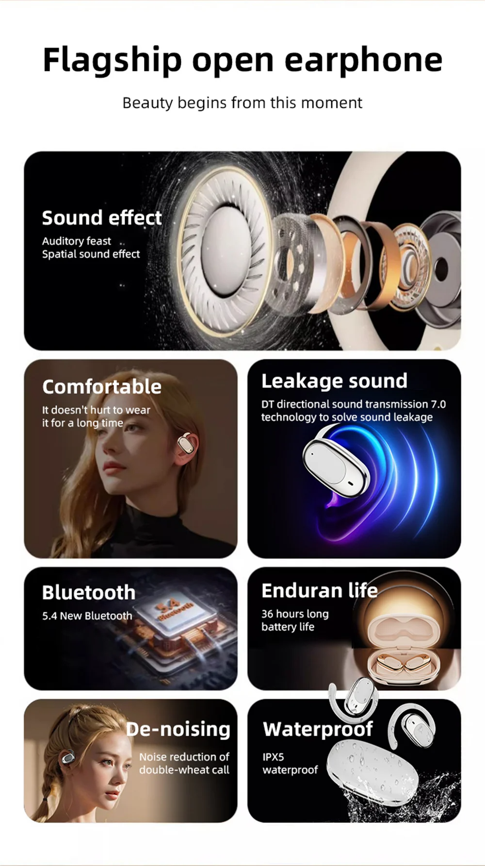 Bluetooth 5.3 Ear-Hanging Bluetooth Headset Wireless