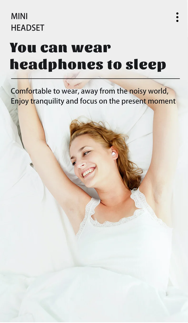 Bluetooth headset mini sleep sports invisible earbuds