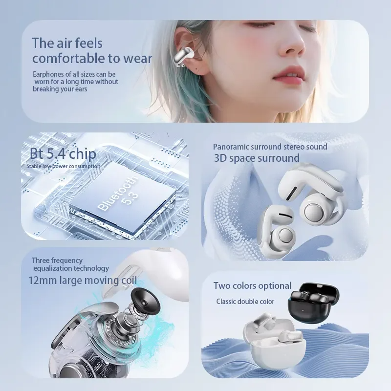 Wireless Headset with Mic Earbuds