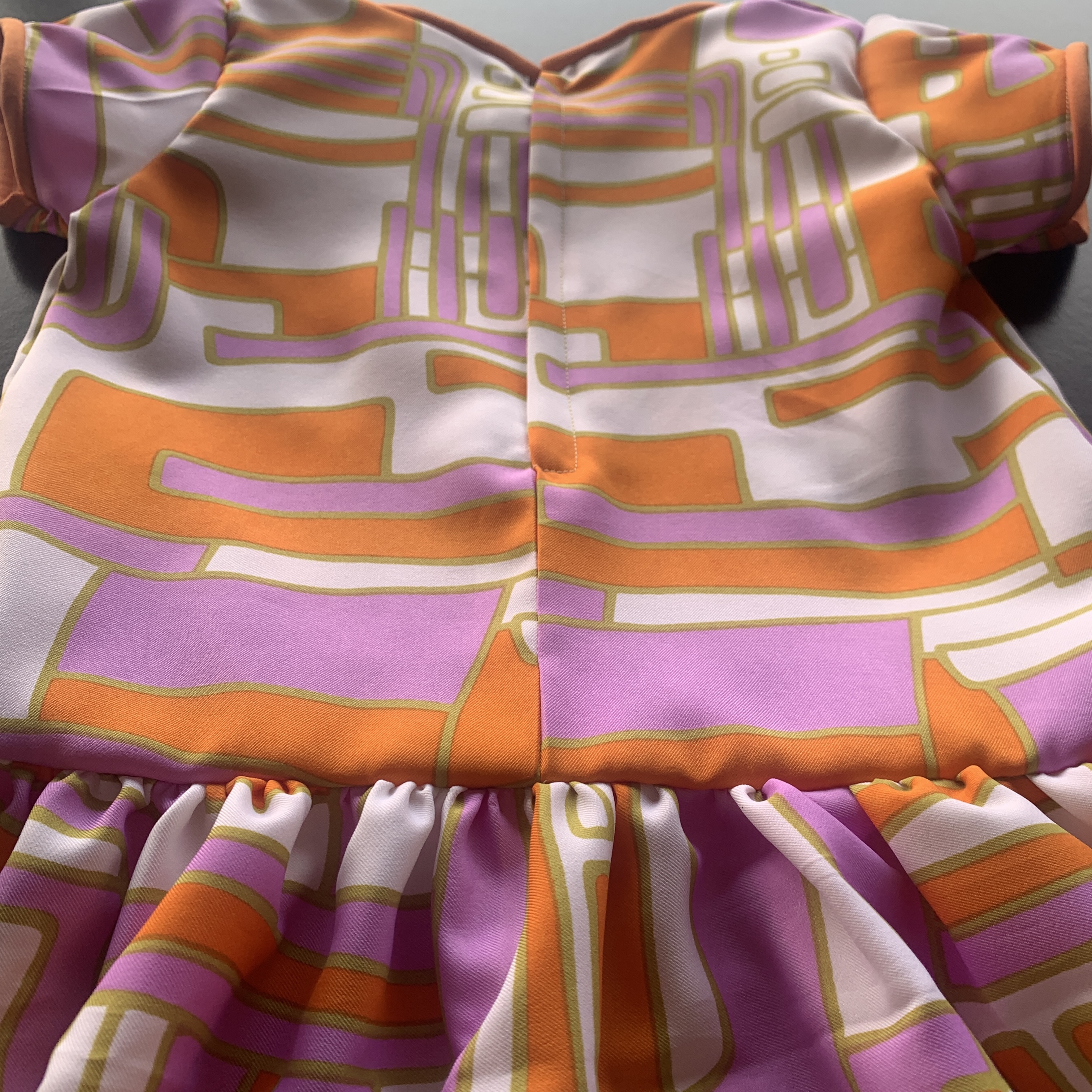 Handmade Classic Dress for Girls Retro Print