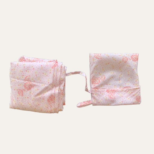 Handmade Foldable Compact Shopper Bag Pink Floral