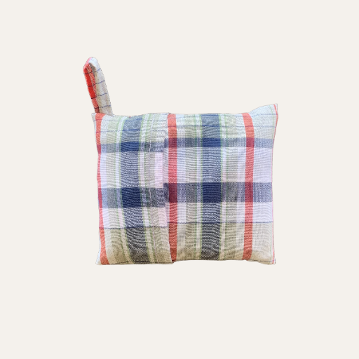 Handmade Foldable Compact Shopper Bag Vintage Grey Check