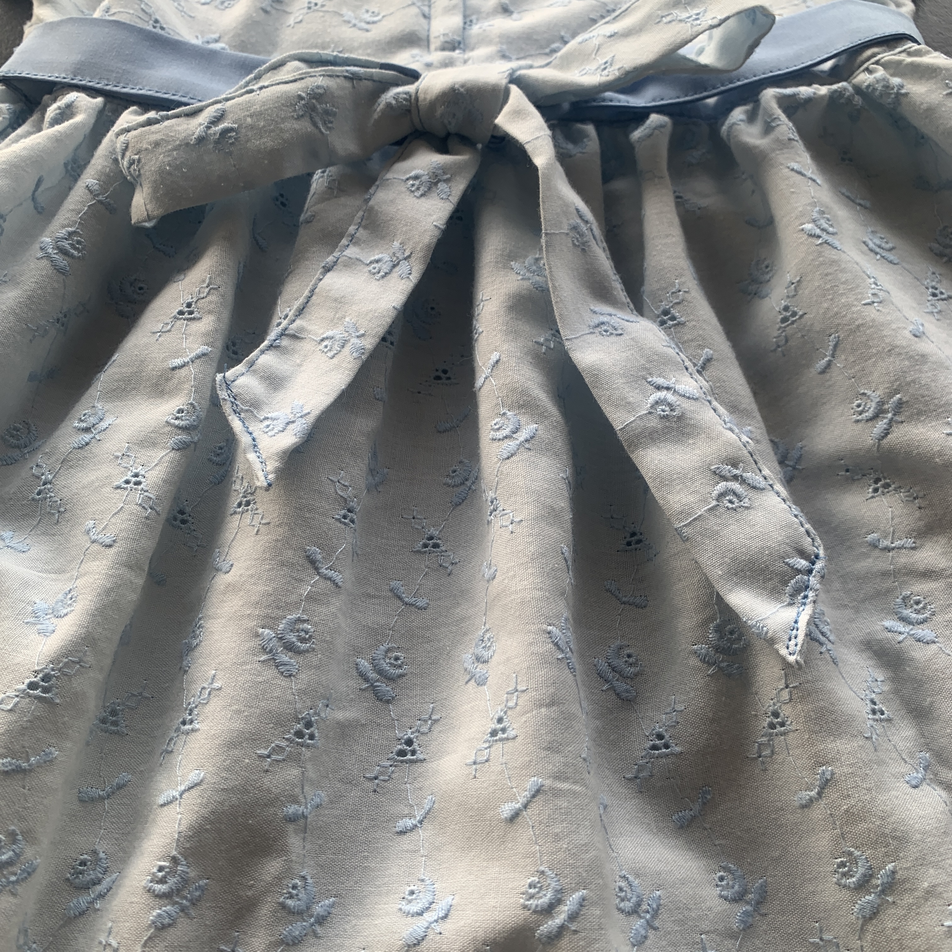 Handmade Classic Dress for Girls Baby Blue Floral Lace