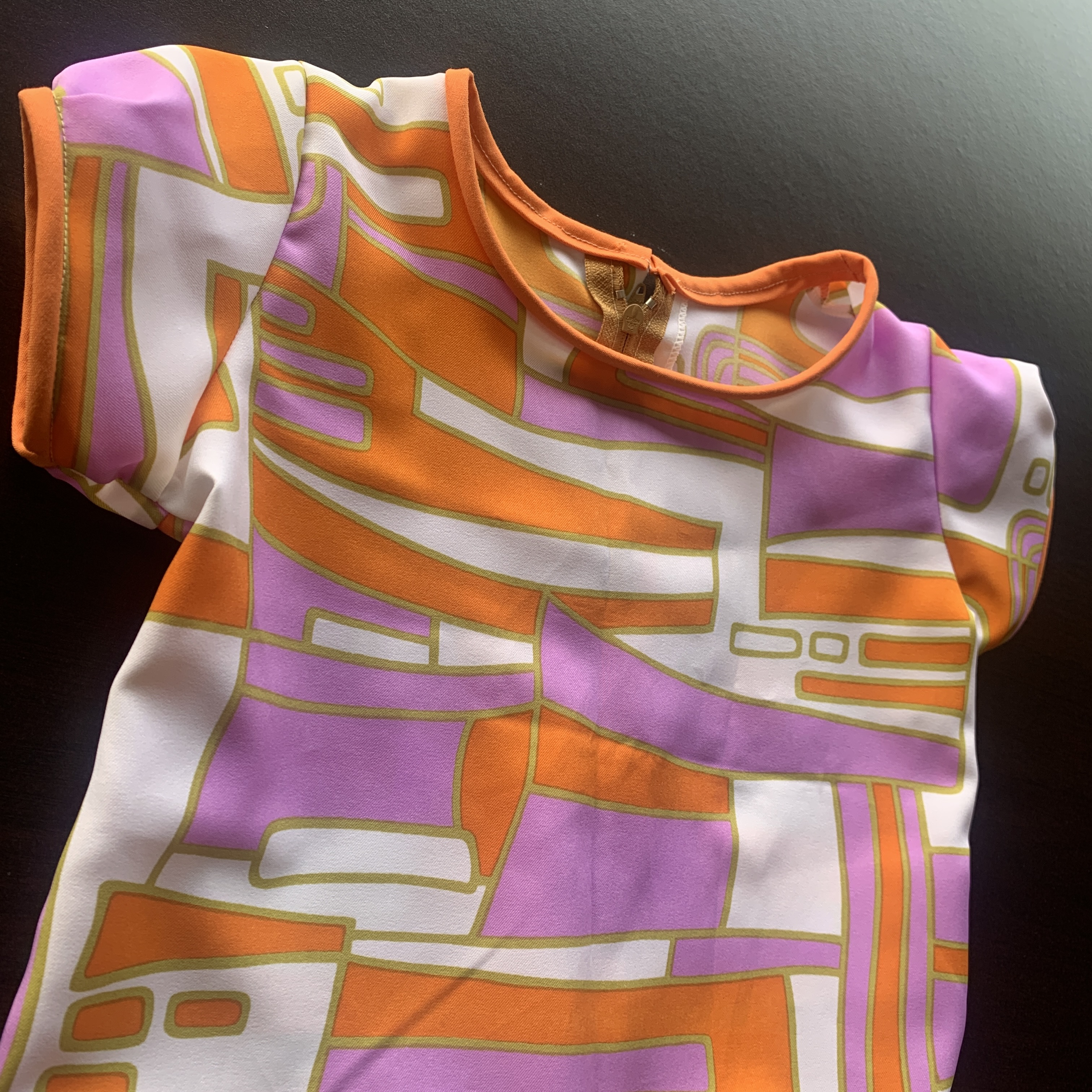 Handmade Classic Dress for Girls Retro Print