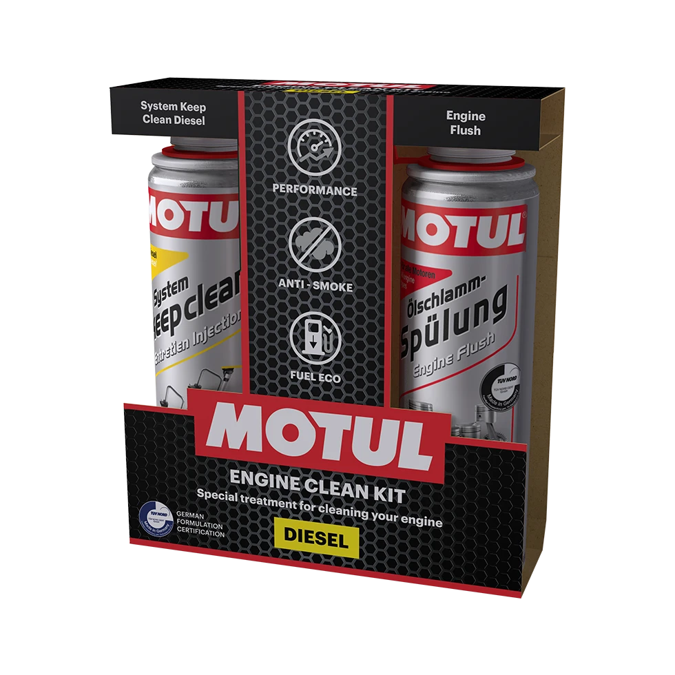 MOTUL Адитиви ENGINE CLEAN KIT DIESEL два адитиви во 1 = ENGINE FLUSH и System Keep Clean*