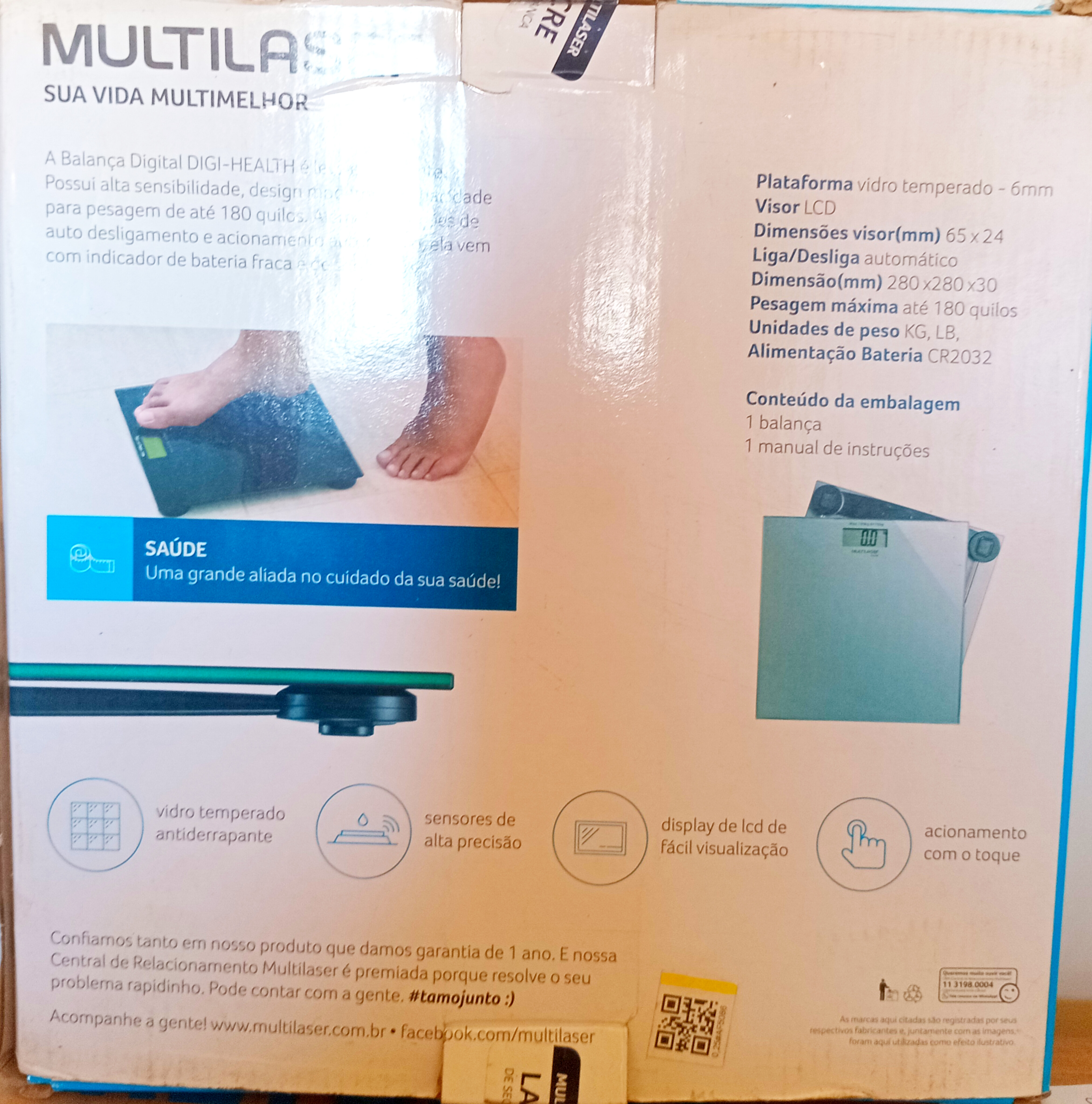 Balança Digital Multilaser Saúde