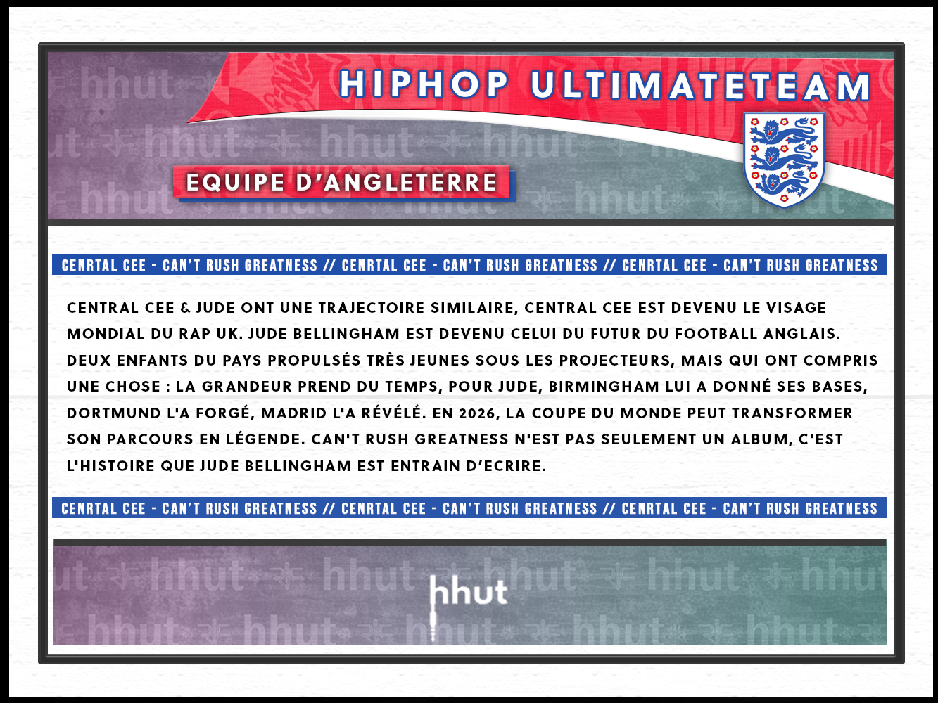 Angleterre : Bellingham x Central Cee (Can't Rush Greatness)