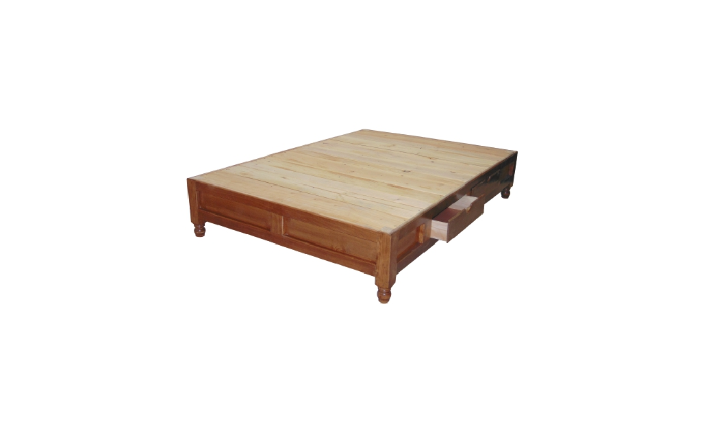 Base de madera matrimonial con cajones